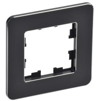 BRITE Рамка 1-местная РУ-1-1-Бр металл черный RE IEK