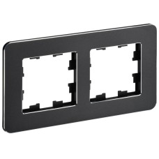 BRITE Рамка 2-местная РУ-2-1-Бр металл черный RE IEK