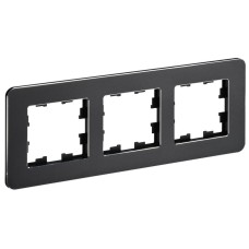 BRITE Рамка 3-местная РУ-3-1-Бр металл черный RE IEK