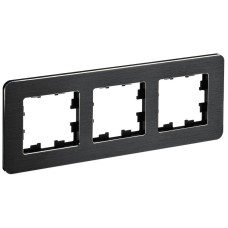BRITE Рамка 3-местная РУ-3-1-Бр металл черный RE AL IEK