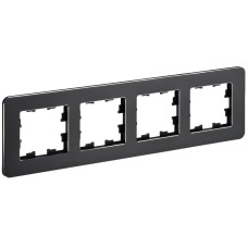 BRITE Рамка 4-местная РУ-4-1-Бр металл черный RE IEK