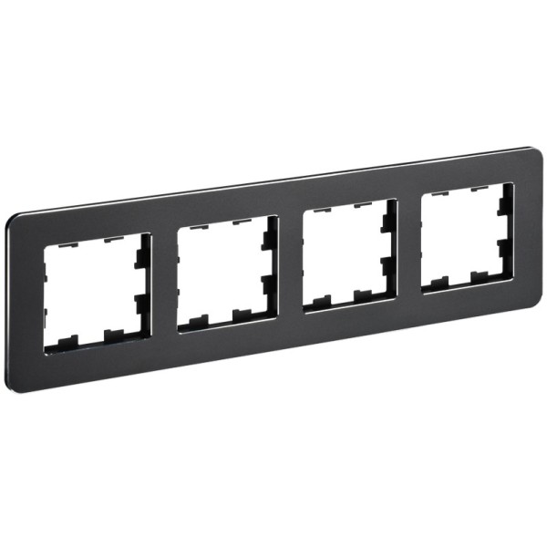 BRITE Рамка 4-местная РУ-4-1-Бр металл черный RE IEK