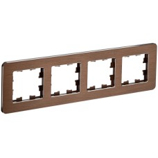 BRITE Рамка 4-местная РУ-4-1-Бр металл коричневый RE AL IEK