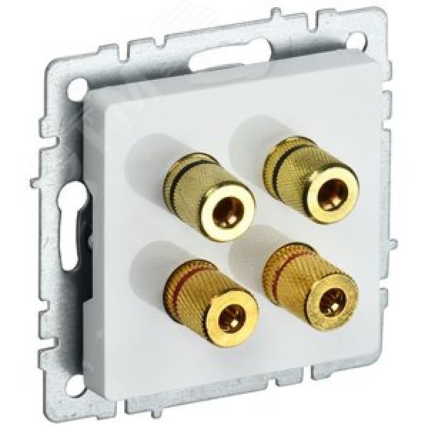 BRITE Аудиорозетка 4-местная РА10-БрБ белый IEK