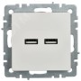 BRITE Розетка USB A+A 5В 3,1А РЮ10-1-БрБ белый IEK