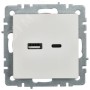 BRITE Розетка USB A+C 18Вт РЮ11-1-БрБ белый IEK