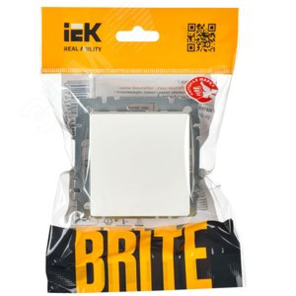 BRITE Выключатель 1-клавишный 10А ВС10-1-0-БрБ белый IEK