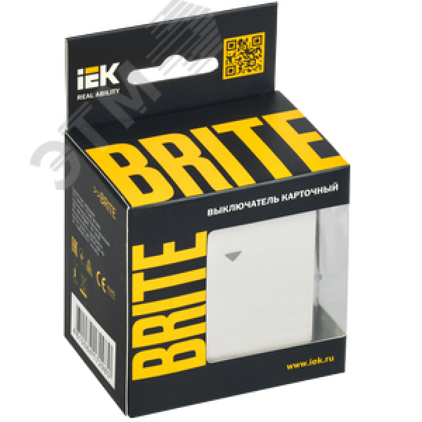 BRITE Выключатель карточный 30А ВС10-1-8-БрБ белый IEK