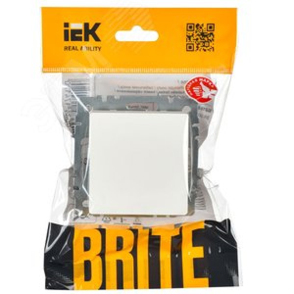 BRITE Выключатель 1-клавишный проходной 10А ВС10-1-6-БрБ белый IEK