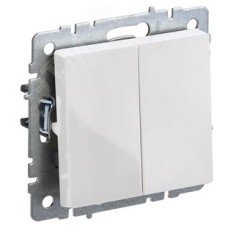 BRITE Выключатель 2-клавишный 10А ВС10-2-0-БрБ белый IEK