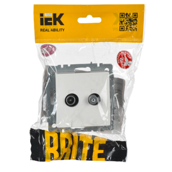 BRITE Розетка двойная TV+SAT РТВ/РСп12-БрБ белый IEK