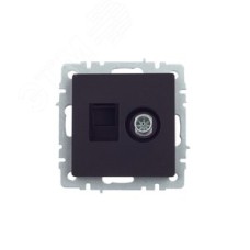 BRITE Розетка двойная TV+RJ45 кат.5E РТВ/РК12-БрЧ черный IEK