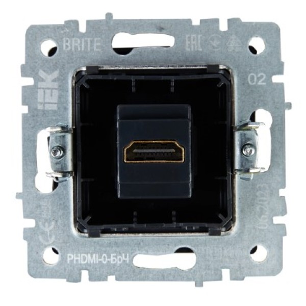 BRITE Розетка HDMI РHDMI-0-БрЧ черный IEK