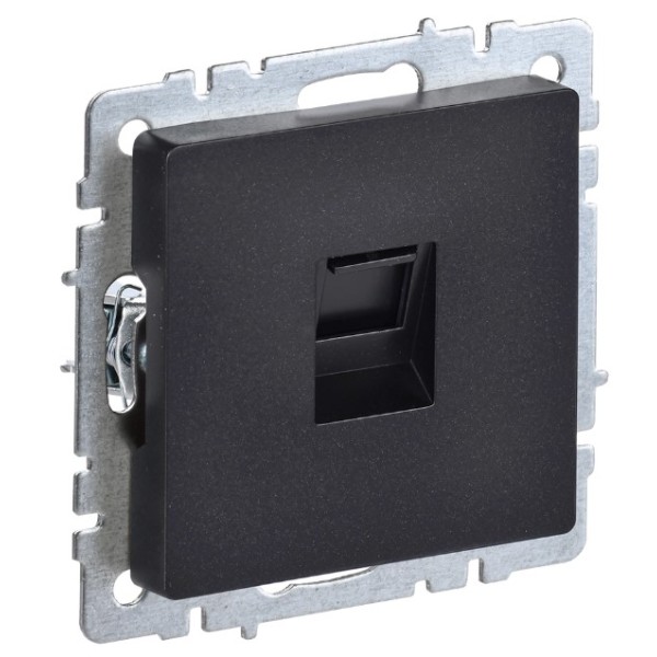 BRITE Розетка компьютерная RJ45 кат.5E РК10-БрЧ черный IEK