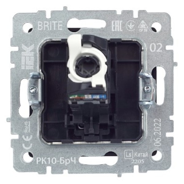 BRITE Розетка компьютерная RJ45 кат.5E РК10-БрЧ черный IEK