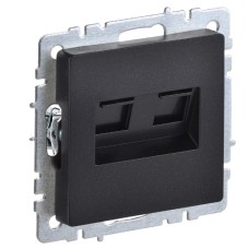 BRITE Розетка компьютерная двойная RJ45 кат.5E РК10-2-БрЧ черный IEK