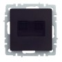 BRITE Розетка компьютерная двойная RJ45 кат.5E РК10-2-БрЧ черный IEK