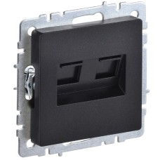 BRITE Розетка компьютерная двойная RJ45 кат.6 РК11-2-БрЧ черный IEK
