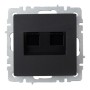 BRITE Розетка компьютерная двойная RJ45 кат.6 РК11-2-БрЧ черный IEK