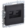 BRITE Розетка двойная RJ11+RJ45 кат.5E РК/Т12-БрЧ черный IEK