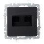 BRITE Розетка двойная RJ11+RJ45 кат.5E РК/Т12-БрЧ черный IEK