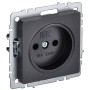 BRITE Розетка 1-местная без заземления без защитных шторок 10А РС10-1-0-БрЧ черный IEK