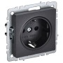 BRITE Розетка 1-местная с заземлением без защитных шторок 16А РС11-1-0-БрЧ черный IEK