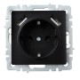 BRITE Розетка 1-местная с заземлением с защитными шторками 16А с USB A+A 5В 2,1А РЮш10-1-БрЧ черный IEK