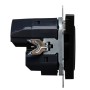 BRITE Розетка 1-местная с заземлением с защитными шторками 16А с USB A+A 5В 2,1А РЮш10-1-БрЧ черный IEK