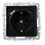 BRITE Розетка 1-местная с заземлением с защитными шторками 16А с USB A+C 18Вт РЮш11-1-БрЧ черный IEK