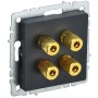 BRITE Аудиорозетка 4-местная РА10-БрЧ черный IEK