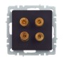 BRITE Аудиорозетка 4-местная РА10-БрЧ черный IEK