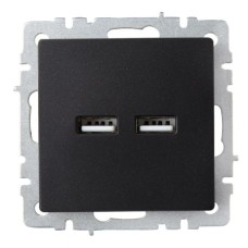 BRITE Розетка USB A+A 5В 3,1А РЮ10-1-БрЧ черный IEK