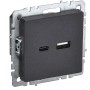 BRITE Розетка USB A+C 18Вт РЮ11-1-БрЧ черный IEK