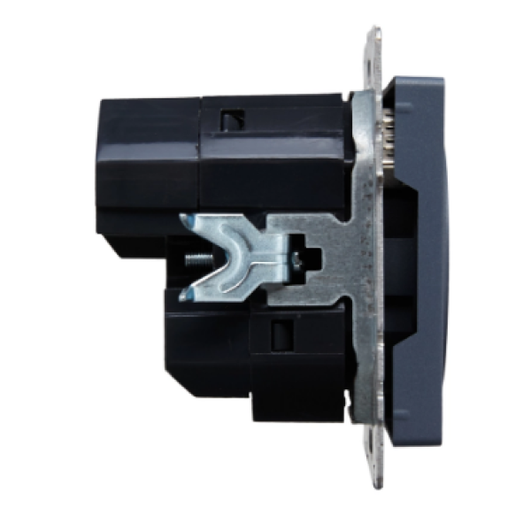 BRITE Розетка 1-местная с заземлением с защитными шторками 16А с USB A+C 18Вт РЮш11-1-БрМ маренго IEK