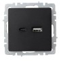 BRITE Розетка USB A+C 18Вт РЮ11-1-БрЧ черный IEK