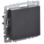 BRITE Выключатель 1-клавишный 10А ВС10-1-0-БрЧ черный IEK