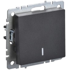 BRITE Выключатель 1-клавишный с индикацией 10А ВС10-1-1-БрЧ черный IEK
