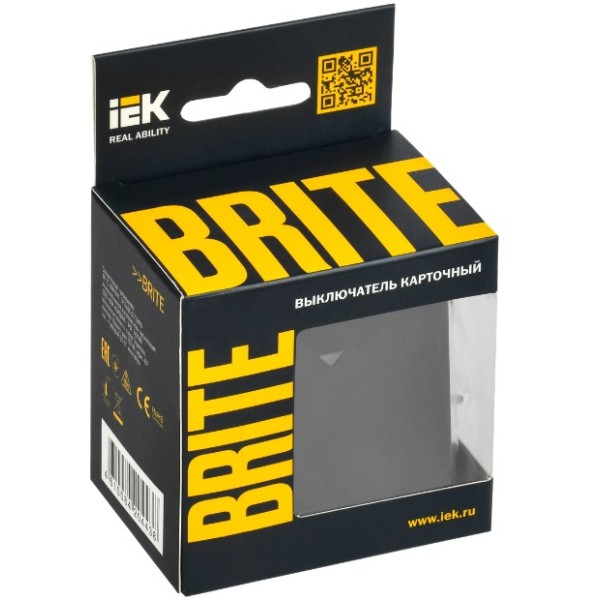 BRITE Выключатель карточный 30А ВС10-1-8-БрЧ черный IEK