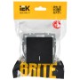 BRITE Выключатель 1-клавишный проходной с индикацией 10А ВС10-1-7-БрЧ черный IEK