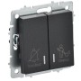 BRITE Выключатель 2-клавишный с индикацией для отелей 10А ВС10-2-9-БрЧ черный IEK