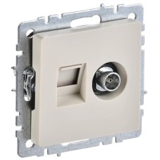 BRITE Розетка двойная TV+RJ45 кат.5E РТВ/РК12-БрКр бежевый IEK