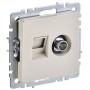 BRITE Розетка двойная TV+RJ45 кат.5E РТВ/РК12-БрКр бежевый IEK
