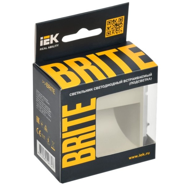 BRITE Подсветка светодиодная встраиваемая ПЛ20-БрКр бежевый IEK
