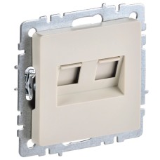 BRITE Розетка компьютерная двойная RJ45 кат.5E РК10-2-БрКр бежевый IEK