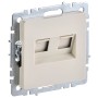 BRITE Розетка компьютерная двойная RJ45 кат.5E РК10-2-БрКр бежевый IEK
