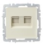 BRITE Розетка компьютерная двойная RJ45 кат.5E РК10-2-БрКр бежевый IEK
