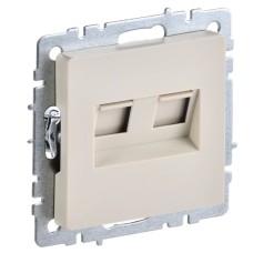 BRITE Розетка компьютерная двойная RJ45 кат.6 РК11-2-БрКр бежевый IEK