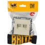 BRITE Розетка компьютерная двойная RJ45 кат.6 РК11-2-БрКр бежевый IEK