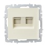 BRITE Розетка компьютерная двойная RJ45 кат.6 РК11-2-БрКр бежевый IEK
